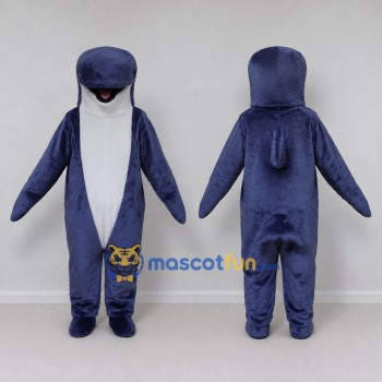 Custom Blue and White Dolphin Character Mascot Costume Adult Full Body Suit for Ocean Events