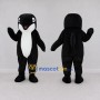 Custom Black and White Orca Character Mascot Costume Adult Full Body Suit for Ocean Events