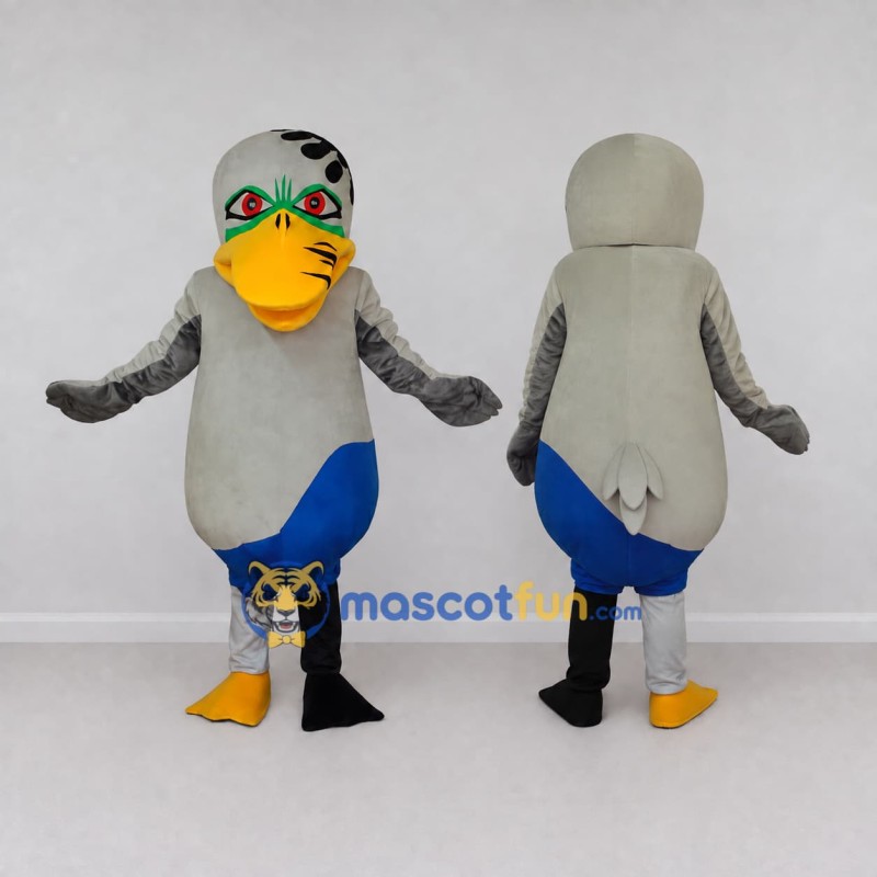 Custom Gray and Blue Bird Character Mascot Costume Adult Full Body Suit for Theme Parties Custom Gray and Blue Bird Character Mascot Costume Adult Full Body Suit for Theme Parties