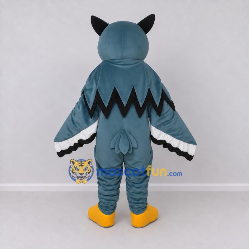 Custom Blue and White Owl Character Mascot Costume Adult Full Body Suit for School Events Custom Blue and White Owl Character Mascot Costume Adult Full Body Suit for School Events