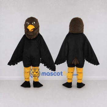 Custom Brown and Black Eagle Character Mascot Costume Adult Full Body Suit for Sports Events