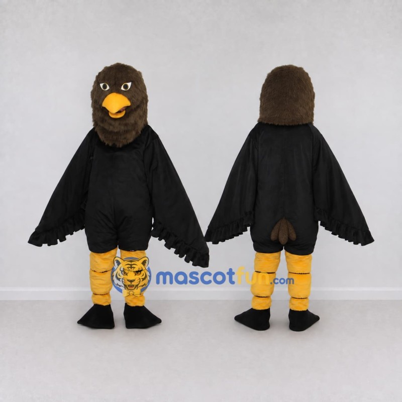 Custom Brown and Black Eagle Character Mascot Costume Adult Full Body Suit for Sports Events Custom Brown and Black Eagle Character Mascot Costume Adult Full Body Suit for Sports Events