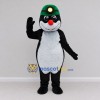 Custom Black and White Mole Character with a Headlamp Hat Mascot Costume Adult Full Body Suit for Theme Parties Custom Black and White Mole Character with a Headlamp Hat Mascot Costume Adult Full Body Suit for Theme Parties