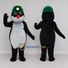Custom Black and White Mole Character with a Headlamp Hat Mascot Costume Adult Full Body Suit for Theme Parties Custom Black and White Mole Character with a Headlamp Hat Mascot Costume Adult Full Body Suit for Theme Parties