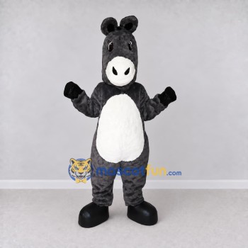Custom Gray and White Donkey Character Mascot Costume Adult Full Body Suit for Farm Events