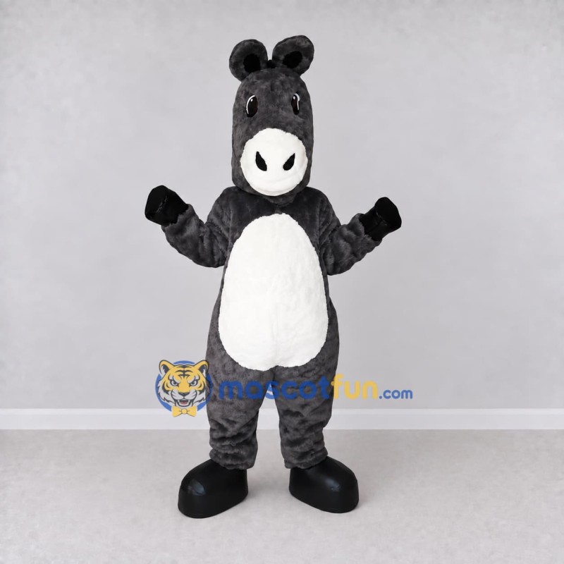 Custom Gray and White Donkey Character Mascot Costume Adult Full Body Suit for Farm Events Custom Gray and White Donkey Character Mascot Costume Adult Full Body Suit for Farm Events