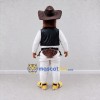 Custom Brown and White Cowboy Bird Character Mascot Costume Adult Full Body Suit for Theme Parties Custom Brown and White Cowboy Bird Character Mascot Costume Adult Full Body Suit for Theme Parties