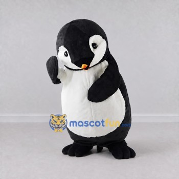 Custom Black and White Penguin Chick Character Mascot Costume Adult Full Body Suit for Winter Events Custom Black and White Penguin Chick Character Mascot Costume Adult Full Body Suit for Winter Events