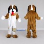 Custom Brown and White Saint Bernard Dog Character Mascot Costume Adult Full Body Suit for Community Events