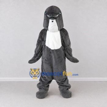 Custom Gray and White Dolphin Character Mascot Costume Adult Full Body Suit for Ocean Events Custom Gray and White Dolphin Character Mascot Costume Adult Full Body Suit for Ocean Events