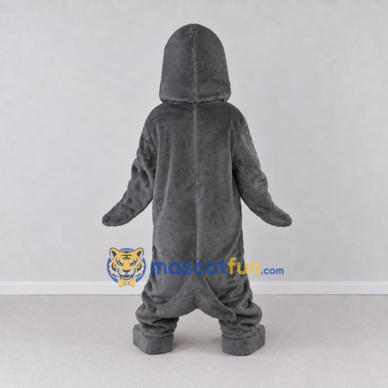 Custom Gray and White Dolphin Character Mascot Costume Adult Full Body Suit for Ocean Events