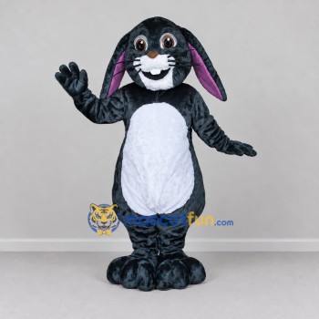 Custom Gray and White Lop-Eared Rabbit Character Mascot Costume Adult Full Body Suit for Easter Events Custom Gray and White Lop-Eared Rabbit Character Mascot Costume Adult Full Body Suit for Easter Events