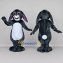 Custom Gray and White Lop-Eared Rabbit Character Mascot Costume Adult Full Body Suit for Easter Events