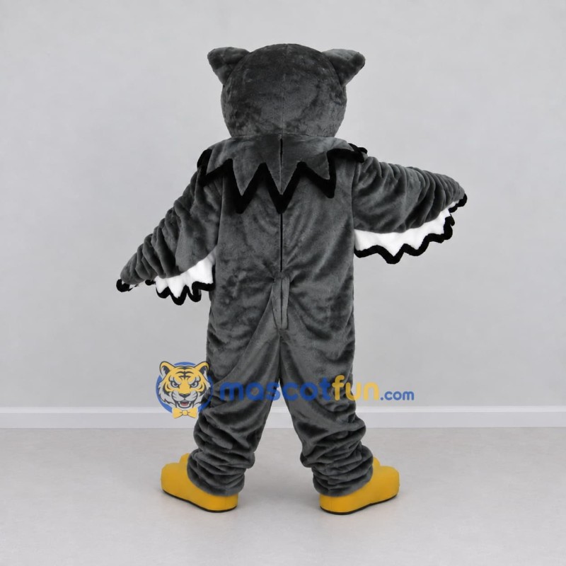 Custom Gray and White Owl Character Mascot Costume Adult Full Body Suit for School Events Custom Gray and White Owl Character Mascot Costume Adult Full Body Suit for School Events