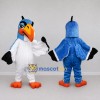 Custom Blue and White Hornbill Character Mascot Costume Adult Full Body Suit for Wildlife Events Custom Blue and White Hornbill Character Mascot Costume Adult Full Body Suit for Wildlife Events