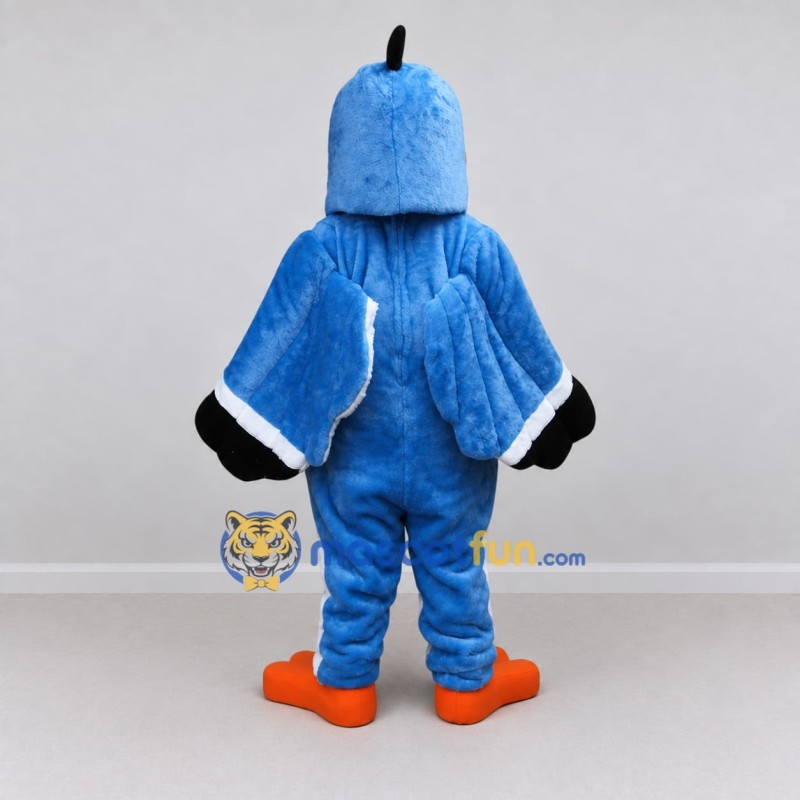 Custom Blue and White Hornbill Character Mascot Costume Adult Full Body Suit for Wildlife Events
