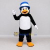 Custom Black and White Penguin with a Blue Top Hat Mascot Costume Adult Full Body Suit for Theme Parties Custom Black and White Penguin with a Blue Top Hat Mascot Costume Adult Full Body Suit for Theme Parties