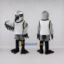 Custom Gray and White Bird Character in a Jersey Mascot Costume Adult Full Body Suit for Sports Events