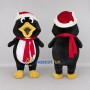 Custom Black and White Penguin with a Santa Hat and Scarf Mascot Costume Adult Full Body Suit for Christmas Events