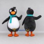Custom Gray and White Penguin with a Teal Scarf Mascot Costume Adult Full Body Suit for Winter Events