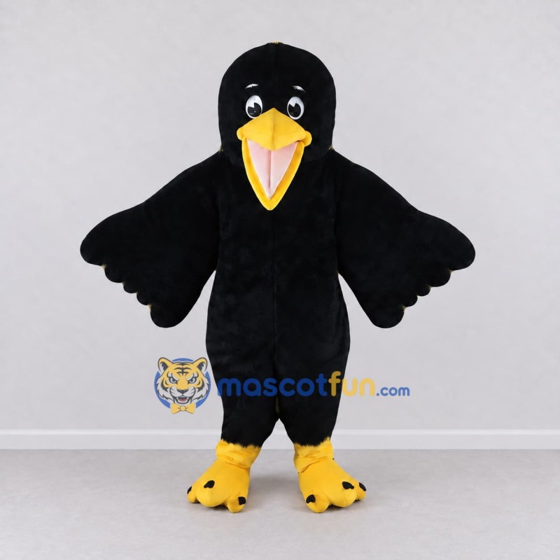 Custom Black and Yellow Bird Character Mascot Costume Adult Full Body Suit for School Events Custom Black and Yellow Bird Character Mascot Costume Adult Full Body Suit for School Events
