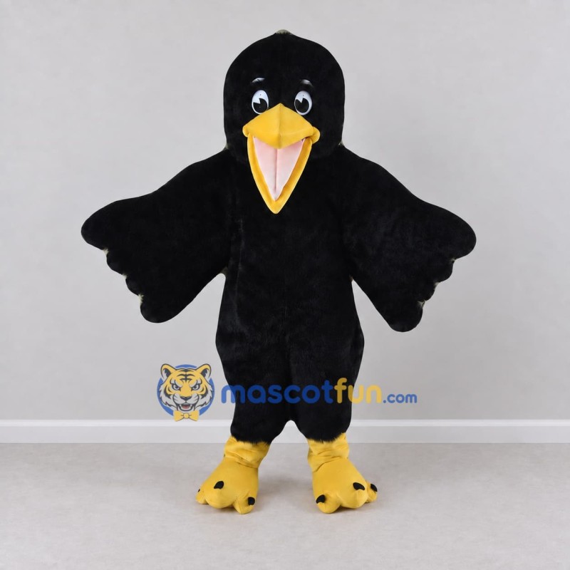 Custom Black and Yellow Bird Character Mascot Costume Adult Full Body Suit for School Events Custom Black and Yellow Bird Character Mascot Costume Adult Full Body Suit for School Events