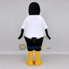 Custom Black and White Bird Character in a T-Shirt Mascot Costume Adult Full Body Suit for School Events Custom Black and White Bird Character in a T-Shirt Mascot Costume Adult Full Body Suit for School Events