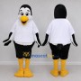 Custom Black and White Bird Character in a T-Shirt Mascot Costume Adult Full Body Suit for School Events