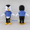 Custom Black and Blue Penguin Character in a T-Shirt Mascot Costume Adult Full Body Suit for School Events Custom Black and Blue Penguin Character in a T-Shirt Mascot Costume Adult Full Body Suit for School Events