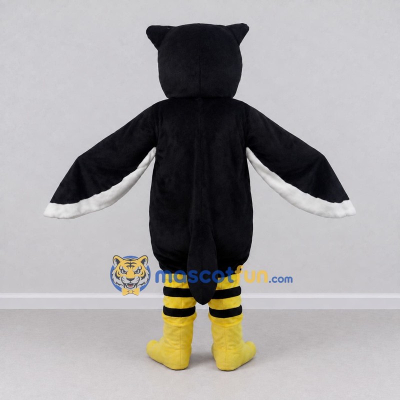 Custom Black and White Owl Character Mascot Costume Adult Full Body Suit for School Events Custom Black and White Owl Character Mascot Costume Adult Full Body Suit for School Events