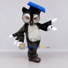 Custom Gray and White Owl Graduate Character Mascot Costume Adult Full Body Suit for School Events
