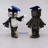 Custom Gray and White Owl Graduate Character Mascot Costume Adult Full Body Suit for School Events