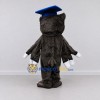 Custom Gray and White Owl Graduate Character Mascot Costume Adult Full Body Suit for School Events