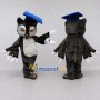 Custom Gray and White Owl Graduate Character Mascot Costume Adult Full Body Suit for School Events