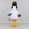 Custom White and Yellow Aviator Bird Character Mascot Costume Adult Full Body Suit for Theme Parties Custom White and Yellow Aviator Bird Character Mascot Costume Adult Full Body Suit for Theme Parties