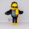 Custom Black and Yellow Bird Character with a Scarf Mascot Costume Adult Full Body Suit for School Events Custom Black and Yellow Bird Character with a Scarf Mascot Costume Adult Full Body Suit for School Events