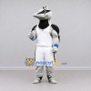 Custom Gray and White Badger Character in Sportswear Mascot Costume Adult Full Body Suit for Sports Events Custom Gray and White Badger Character in Sportswear Mascot Costume Adult Full Body Suit for Sports Events
