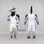 Custom Gray and White Badger Character in Sportswear Mascot Costume Adult Full Body Suit for Sports Events
