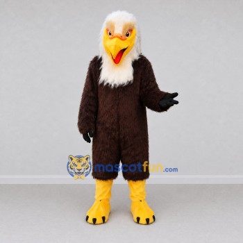 Custom Brown and White Bald Eagle Character Mascot Costume Adult Full Body Suit for Sports Events