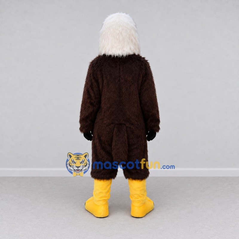Custom Brown and White Bald Eagle Character Mascot Costume Adult Full Body Suit for Sports Events