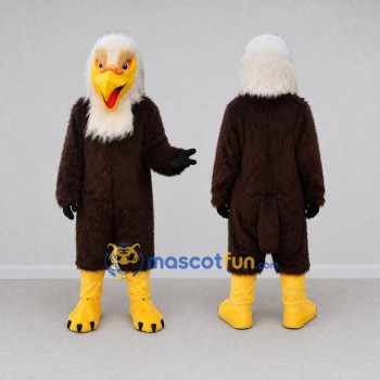 Custom Brown and White Bald Eagle Character Mascot Costume Adult Full Body Suit for Sports Events