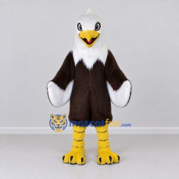 Custom Brown and White Bald Eagle Character Mascot Costume Adult Full Body Suit for Sports Events