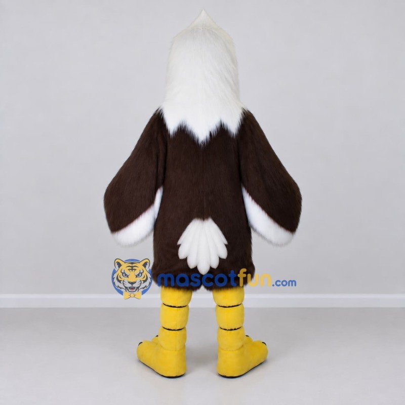Custom Brown and White Bald Eagle Character Mascot Costume Adult Full Body Suit for Sports Events