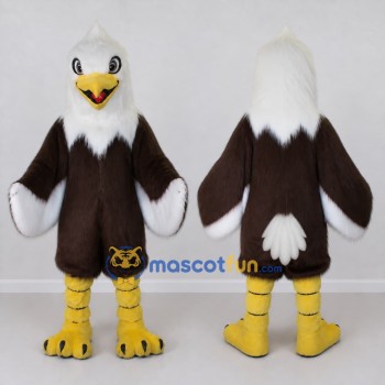Custom Brown and White Bald Eagle Character Mascot Costume Adult Full Body Suit for Sports Events