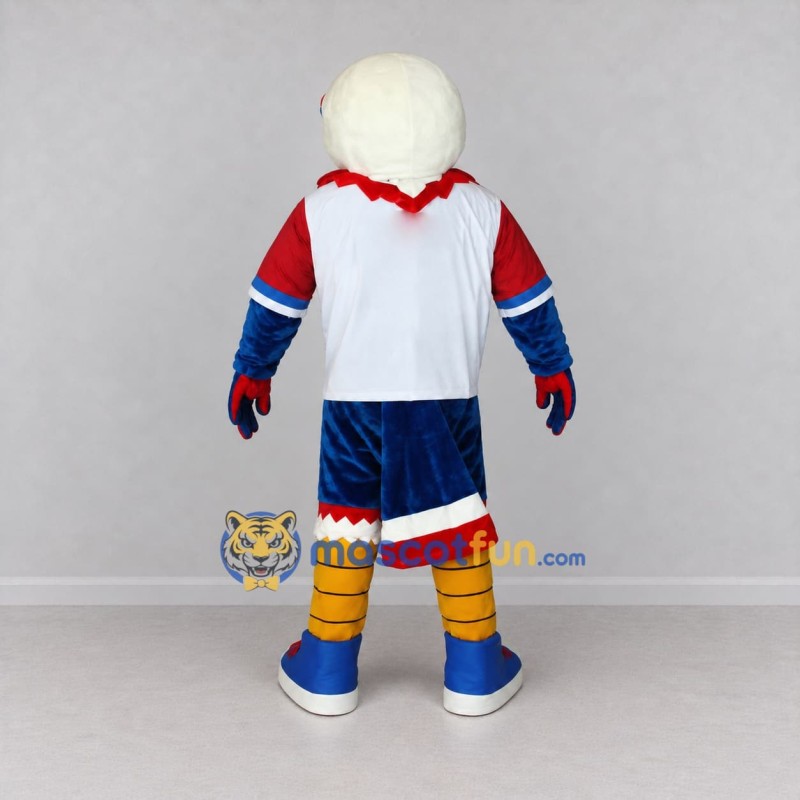 Custom White Red and Blue Eagle Character in Sportswear Mascot Costume Adult Full Body Suit for Sports Events Custom White Red and Blue Eagle Character in Sportswear Mascot Costume Adult Full Body Suit for Sports Events