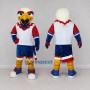 Custom White Red and Blue Eagle Character in Sportswear Mascot Costume Adult Full Body Suit for Sports Events