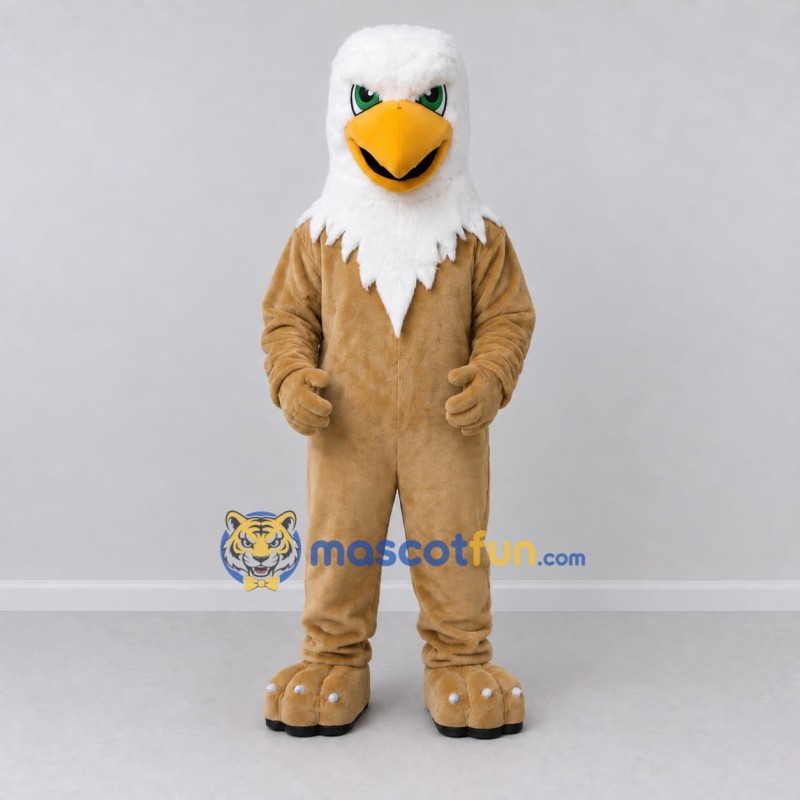 Custom Tan and White Eagle Character Mascot Costume Adult Full Body Suit for Sports Events Custom Tan and White Eagle Character Mascot Costume Adult Full Body Suit for Sports Events