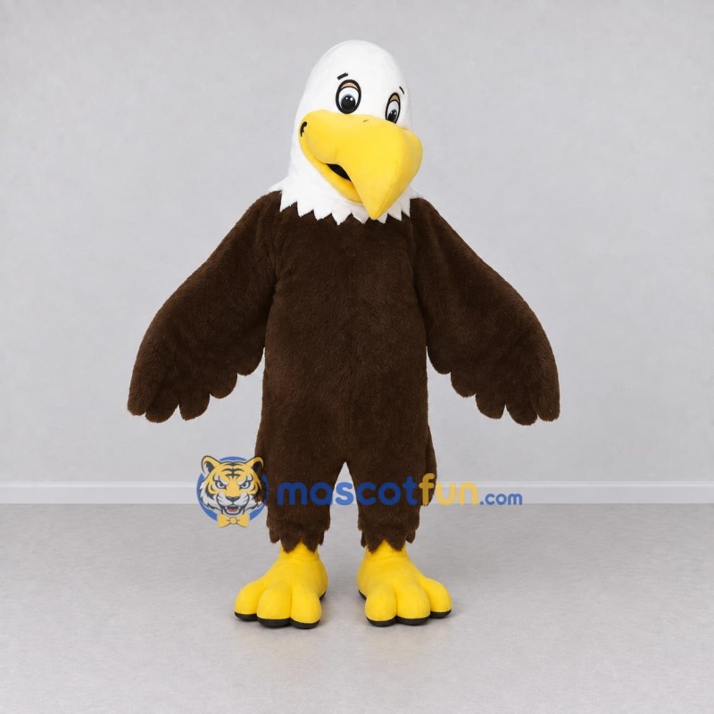 Custom Brown and White Bald Eagle Character Mascot Costume Adult Full Body Suit for Sports Events Custom Brown and White Bald Eagle Character Mascot Costume Adult Full Body Suit for Sports Events