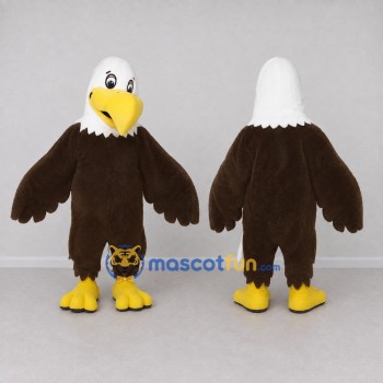 Custom Brown and White Bald Eagle Character Mascot Costume Adult Full Body Suit for Sports Events