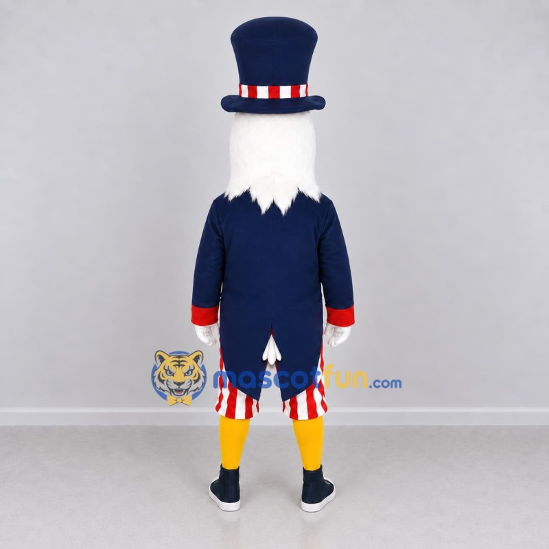 Custom White Red and Blue Eagle in a Stars and Stripes Outfit Mascot Costume Adult Full Body Suit for Community Events Custom White Red and Blue Eagle in a Stars and Stripes Outfit Mascot Costume Adult Full Body Suit for Community Events